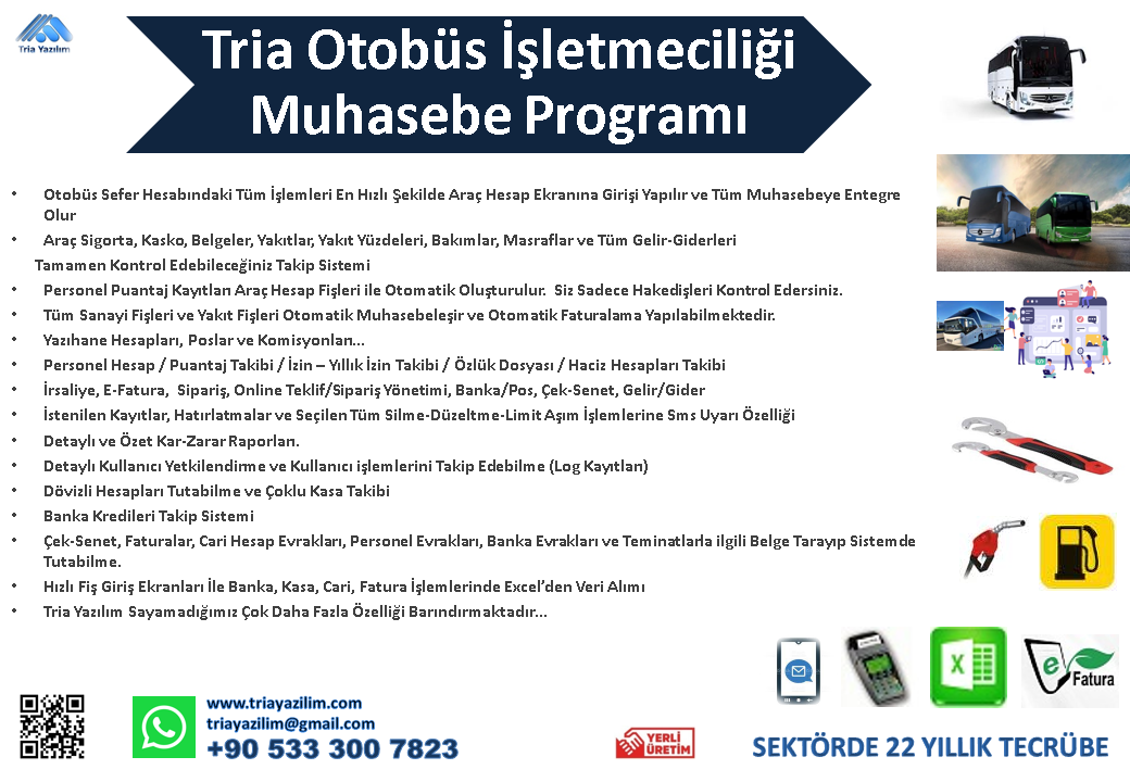 Tria Otobüs İşletmeciliği Takip Programı